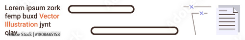 Writing, editing, layout design, formatting, publishing, documentation. Text lines with adjustment tools on a document. Writing and editing concepts for professional projects