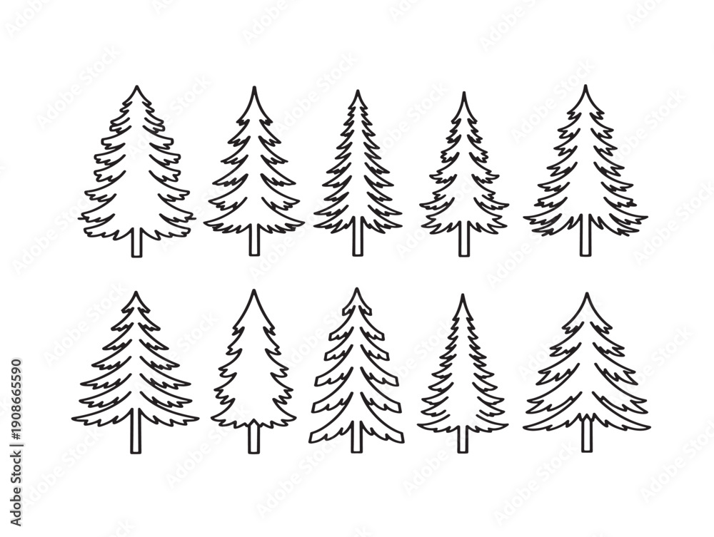 Obraz premium Classic forest pack featuring outlined trees