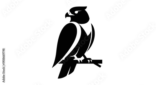 Black silhouette of an owl perched