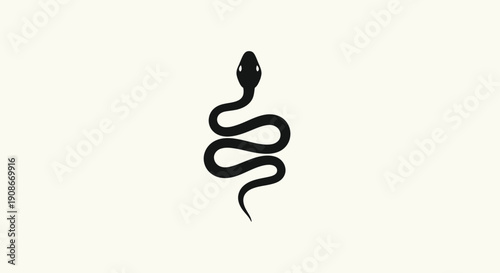 Black snake silhouette against white background