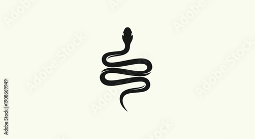 Black snake silhouette on white background