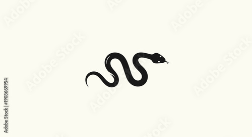 Black snake silhouette on white background
