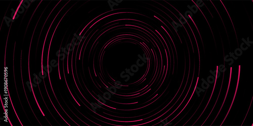 3D red black dynamic techno background on dark space. Tech banner with rotating circles style decoration. Modern graphic design element. Motion lines concept for web, flyer, card, or brochure cover
