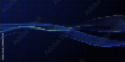Dot blue wave light screen gradient texture background. Abstract technology big data digital background.