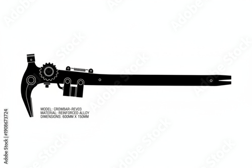 Precision Measurement Tool: Silhouette of a finely crafted mechanical caliper, embodying the essence of accuracy and technological sophistication. 