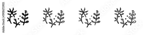 Sketch phytoplankton icon design set