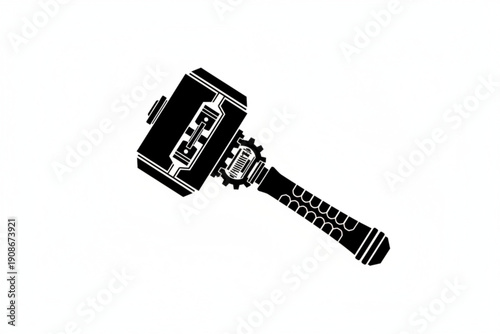 Mechanical Power: Depicting a detailed hammer, it is the embodiment of raw force, precision engineering, and the timeless allure of industrial design.
