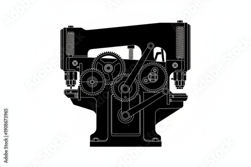 Industrial Machine Precision: A detailed illustration showcasing the intricate mechanics of a heavy-duty industrial machine, emphasizing its robust design and technological prowess.