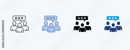 Customer Reviews Multiple Icon Illustration Vector
