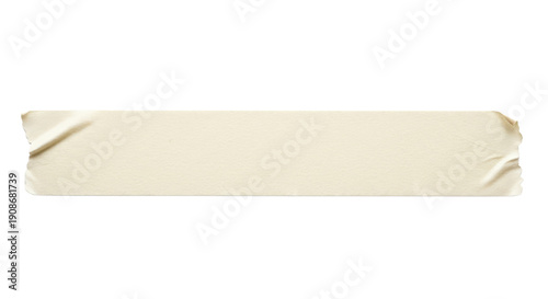 Blank dried tape strip mockup, stiff texture, straight layout, hard edges, isolated on white background,