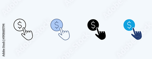 Pay Per Click Multiple Icon Illustration Vector
