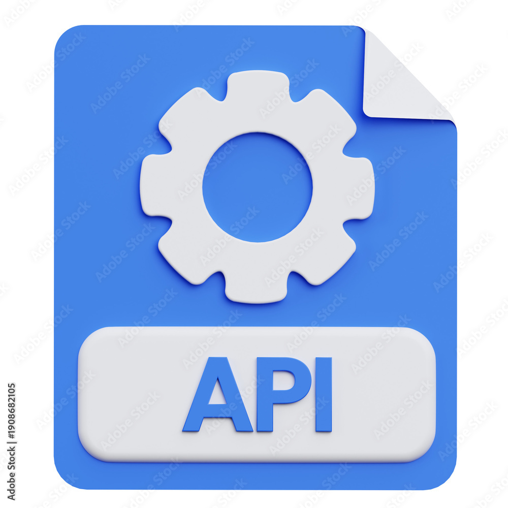 Obraz premium 3D API Icon
