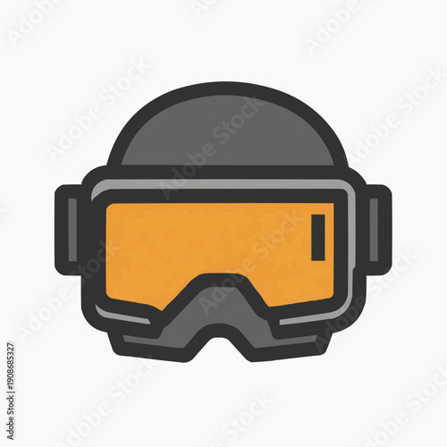 Welding mask icon. Minimalist vector illustration of industrial safety gear. Flat design protective helmet for welders.