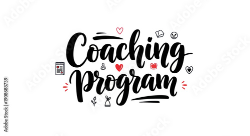 Coaching program decorative typography
