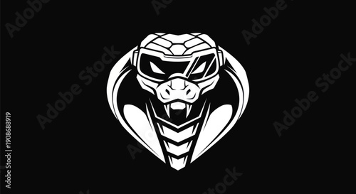 Cobra head emblem on black background
