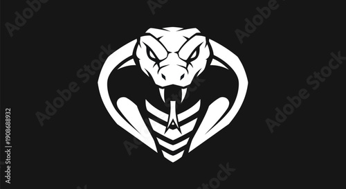 Cobra head emblem on black background