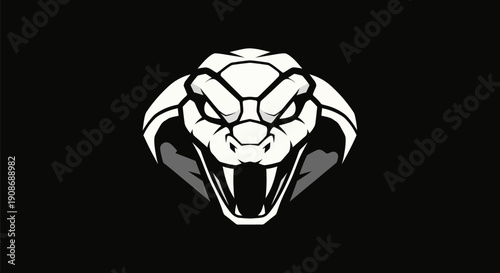 Cobra head emblem on black background