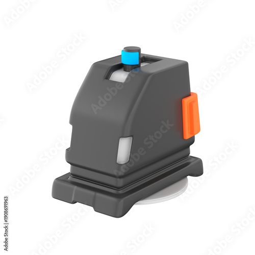 3D icon illustration of an autonomous industrial cleaning robot designed for heavy-duty facility maintenance, 3d render
