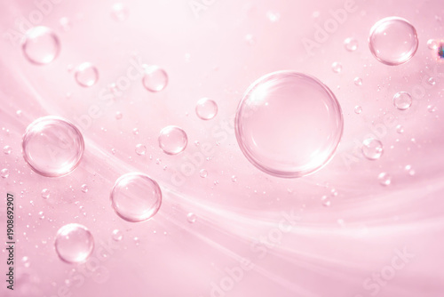 Soft pink bubble pastel background glossy sphere cosmetic texture skincare concept abstract liquid fluid pattern hydration theme beauty backdrop minimal design Gentle soft pink bubble pastel