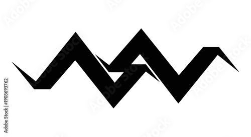 Black Abstract Mountain Wave Logo Vector Graphic Design Element - Minimalist Symbol for Branding and Identity Projects