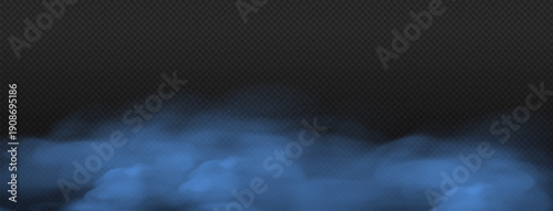 Abstract blue fog background with glowing particles and space for text