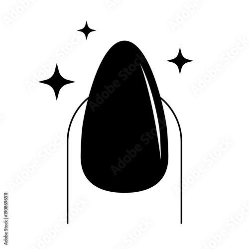 Nail Icon. Nail polished. Manicure icon. Almond shape nail, manicure salon