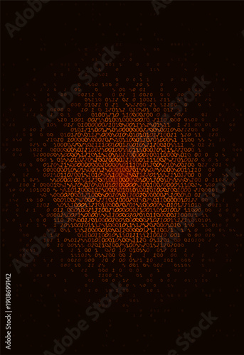 Quadro em tela A high-impact radial explosion of golden binary code