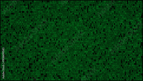 WeA sprawling horizontal landscape of vivid lime and forest green binary digits. This digital tapestry creates a classic terminal aesthetic, representing the constant flow of information through a glo