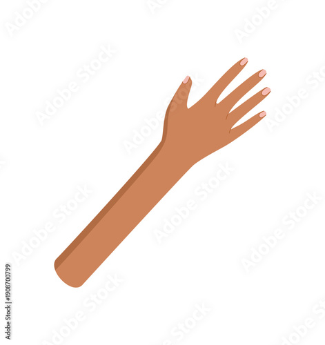 Tableau sur toile Raised human hand in flat colorful style