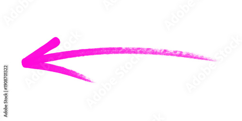 A bright pink arrow pointing left on a black background with a trail of color