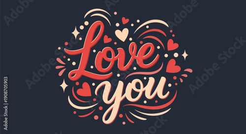 Decorative love typography design