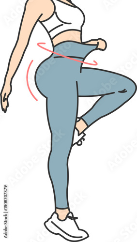 Fitness woman showing off her slim waist and toned buttocks