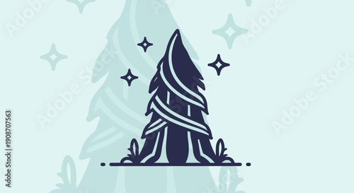 Stylized holiday tree illustration