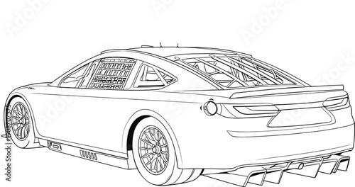 Foto american circuit car racing vector isolated Lineart back