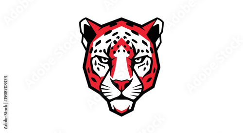 Stylized jaguar head on white background
