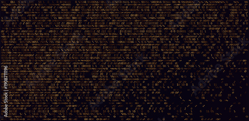 Luminous gold digits stretch across an infinite obsidian horizon. This majestic digital tapestry captures a sprawling field of computational wealth, where binary sequences shimmer like precious silk w