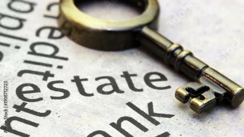 Wallpaper Mural Vintage Key On Real Estate Document Symbolizing Property Ownership And Legal Transaction Torontodigital.ca