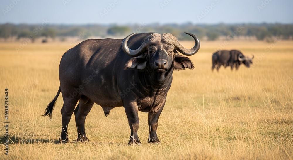 Obraz premium A majestic buffalo standing proudly in the african savanna