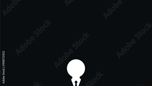 Abstract silhouette of a person gazing up at a bright, mysterious glowing orb in an infinite dark void, symbolizing hope or discovery.