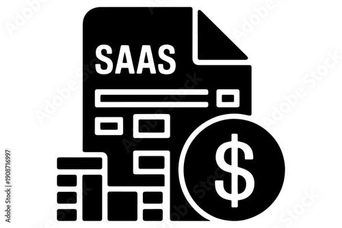 SAAS document icon with dollar currency symbolizing financial data 
