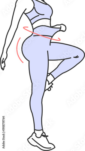 Toned female body with a focus on waist and glutes