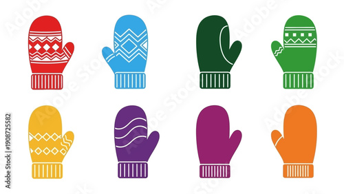 Colorful Winter Mittens Collection: Warm Knitted Handwear for Cold Weather