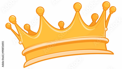 Cartoon golden crown illustration on white