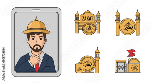 Gorilla Silhouette Profiles in Various Positions.