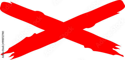 Valokuva Red prohibition sign cross mark error cancel symbol isolated on transparent back