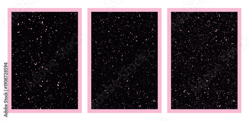 Abstract Black and Pink Grunge Noise Pattern. Vector posters set.