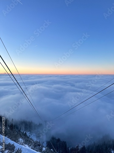 cable car in the mountains