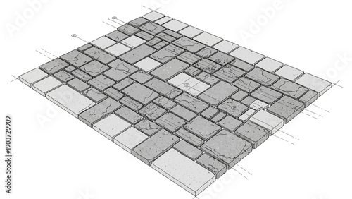 stone paving pattern, natural stone texture, outdoor flooring design