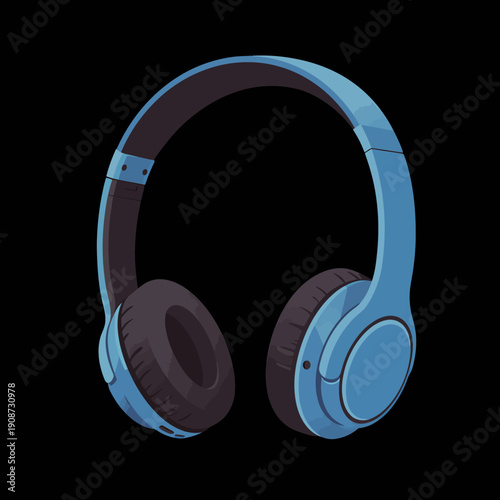 Blue Headphones with Brown Ear Cushions.