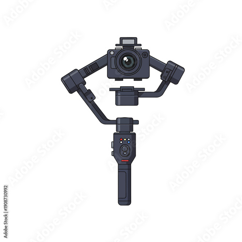 Camera Stabilizer Gimbal with Handle Control.